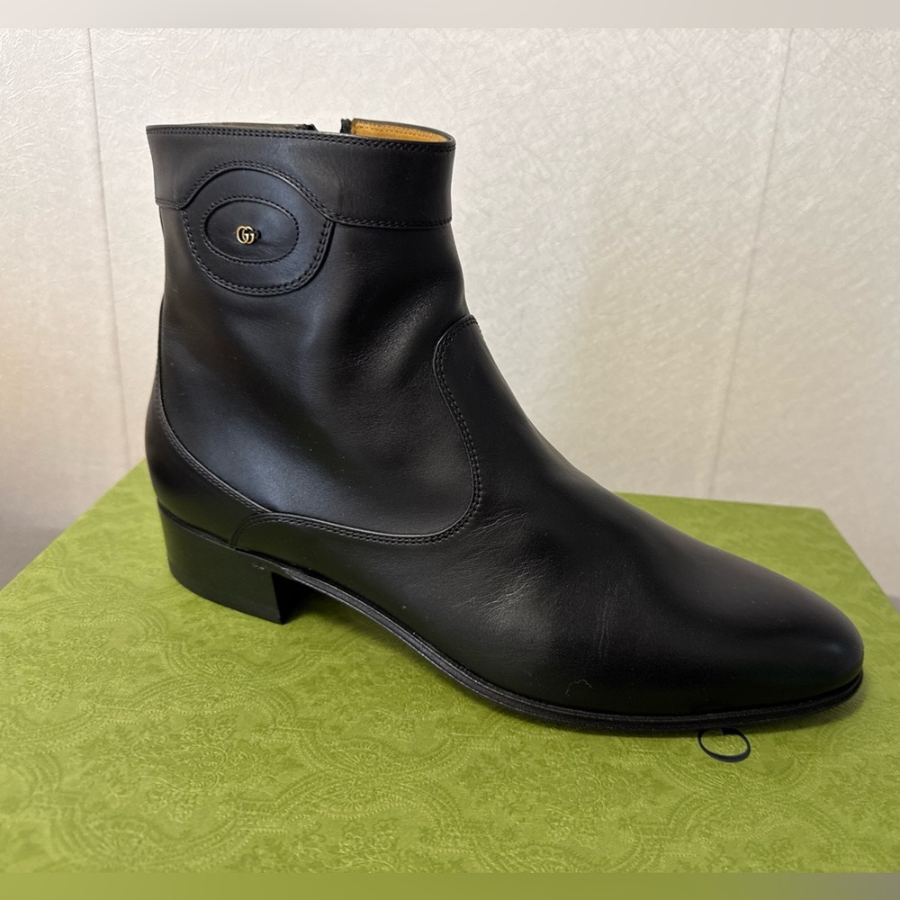 New Men’s Gucci Waxed Calf Ankle Boots. Sz G7/US 8 $1150